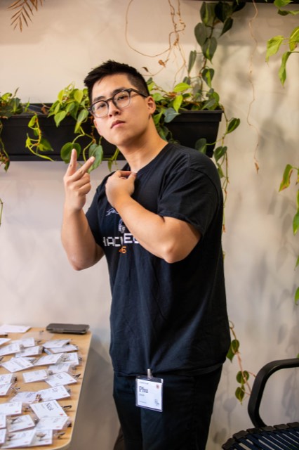 Phu Quach at a hackathon — building, competing, and networking