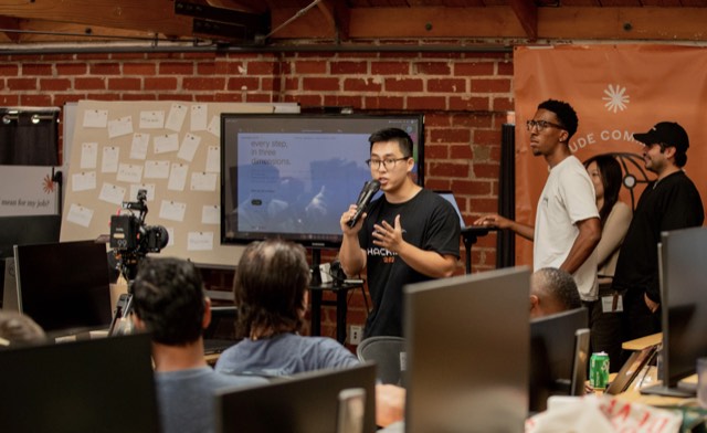 Phu Quach at a hackathon — building, competing, and networking
