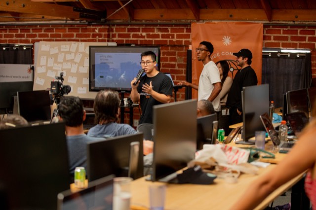 Phu Quach at a hackathon — building, competing, and networking