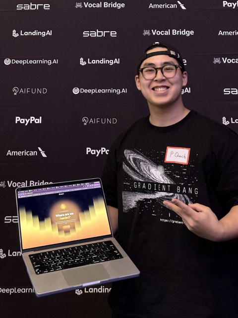Phu Quach at a hackathon — building, competing, and networking